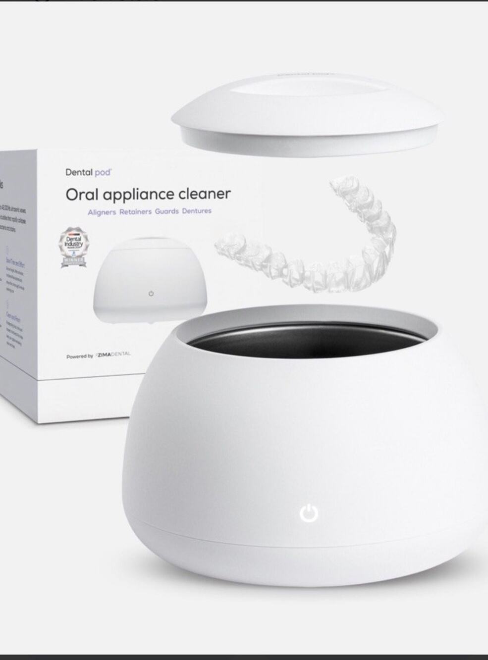 Zima Dental POD Ultrasonic Oral Appliance Cleaner Arctic White